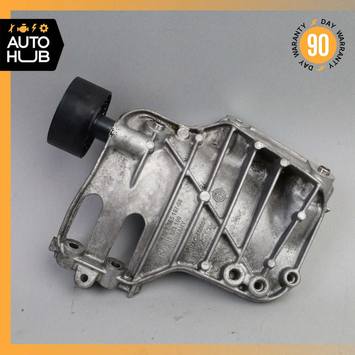 BMW F15 X5 A/C Compressor Support Bracket w/ Pulley 64557585167 OEM - photo 4