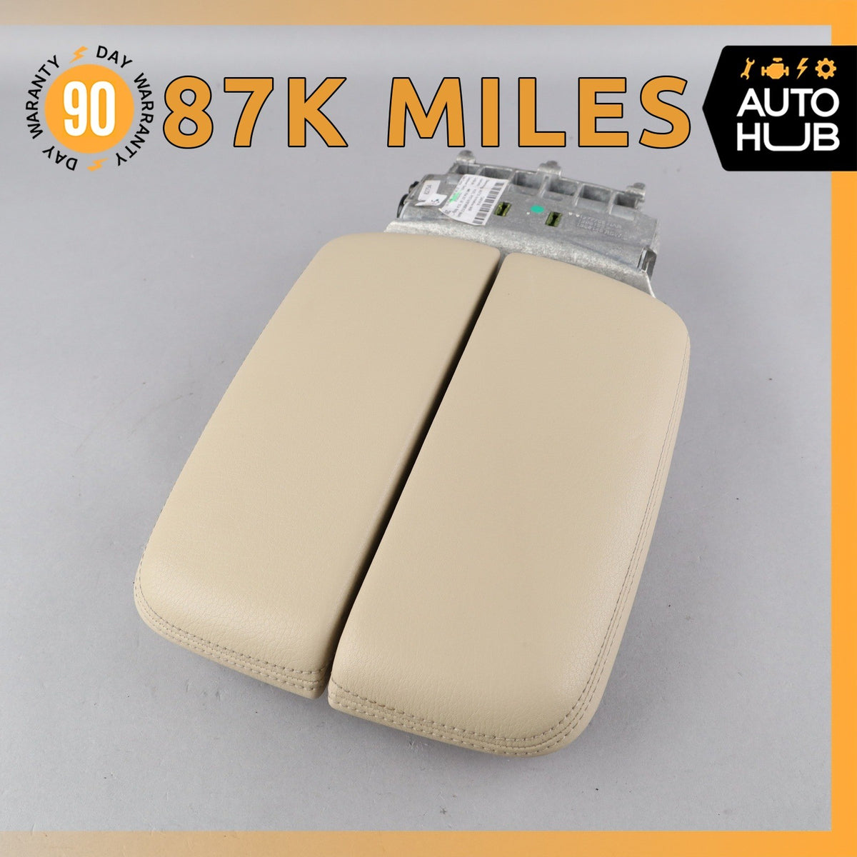 17-19 Audi 4M Q7 Front Center Console Armrest Arm Rest Beige OEM 87k - photo 1