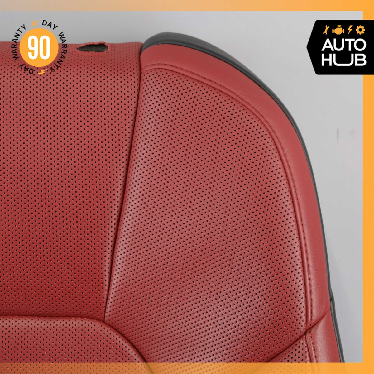 15-18 Porsche Macan 95B Front Left Side Seat Upper Cushion Leather Red OEM - photo 3