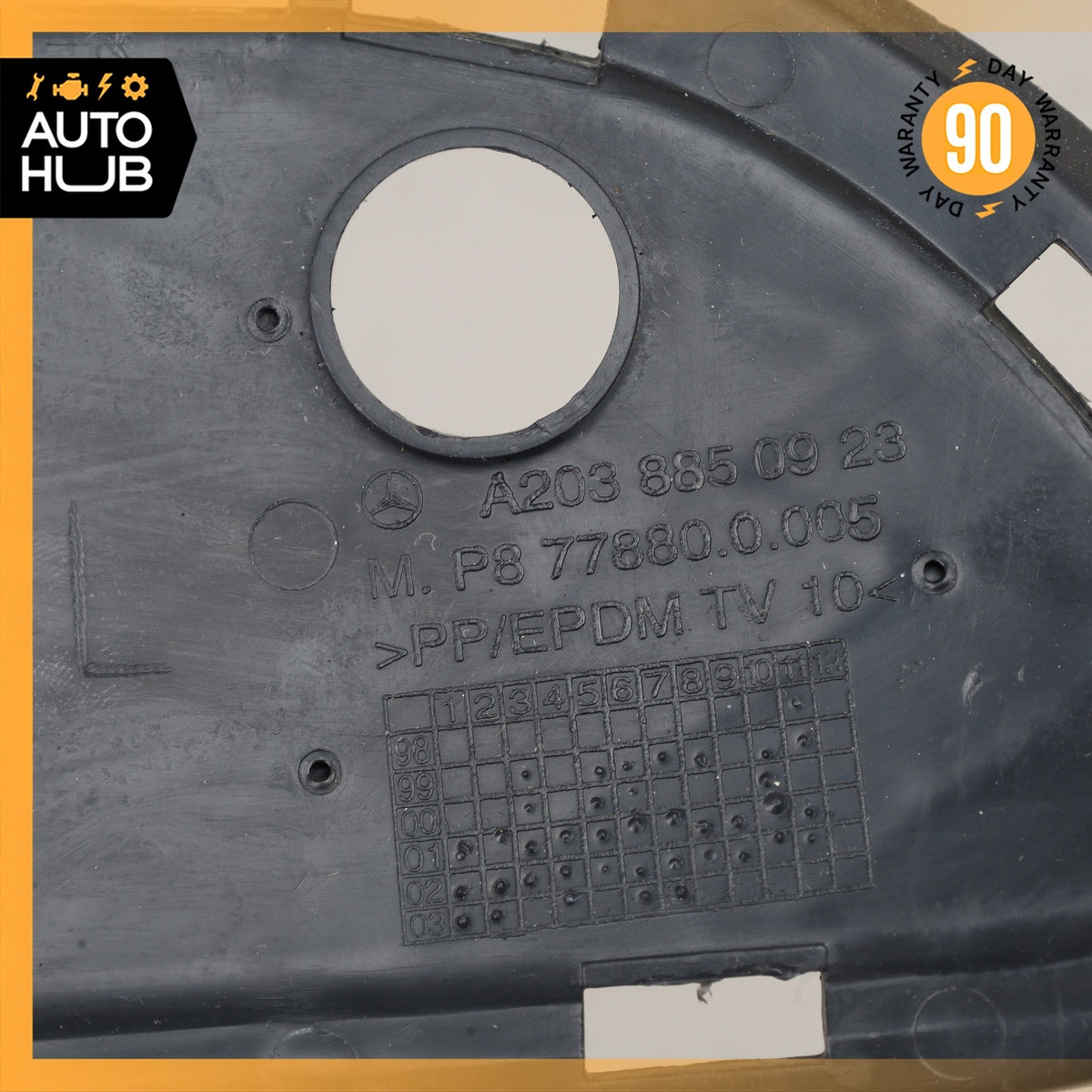 02-04 Mercedes W203 C320 C240 Base Front Bumper Left Side Mesh Grille OEM - photo 9