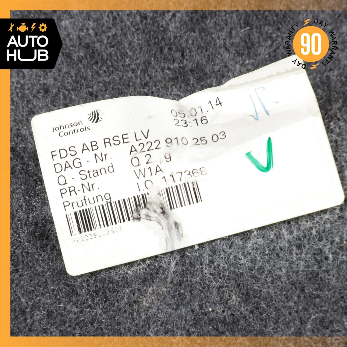 14-17 Mercedes W222 S550 S550e Front Left Side Seat Upper Back Cushion Black OEM - photo 18