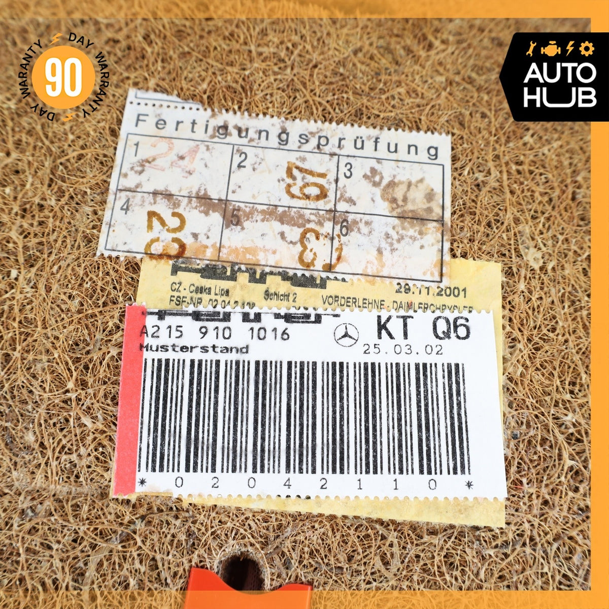 01-02 Mercedes W215 CL500 Front Right Passenger Top Upper Seat Cushion Black OEM - photo 16