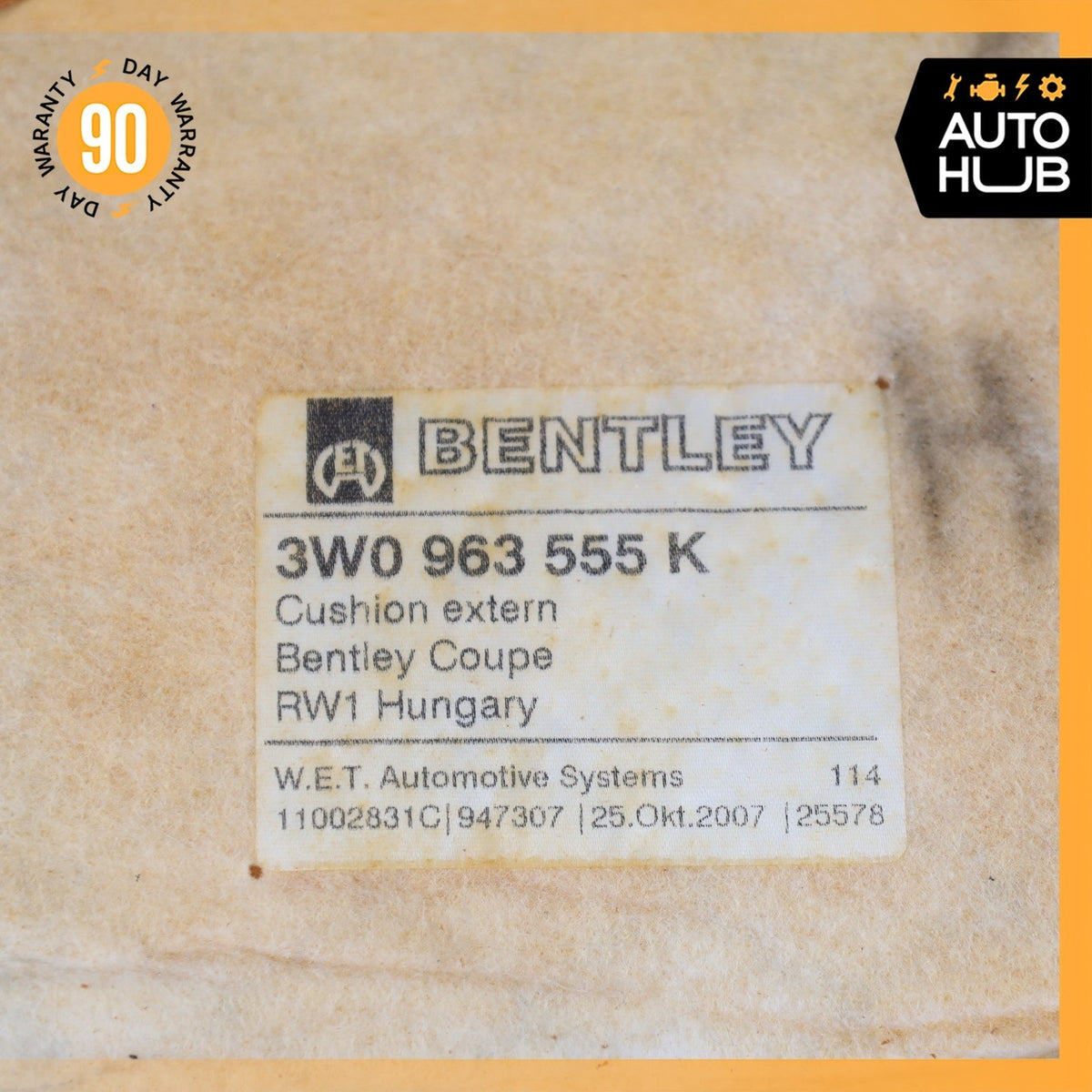Bentley Continental GTC GT Front Right Side Lower Bottom Seat Cushion OEM 43k - photo 21