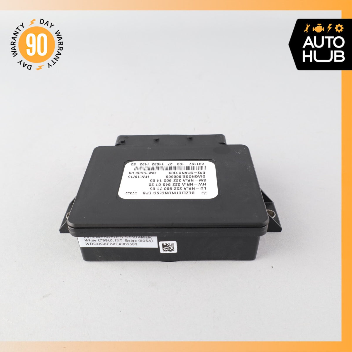 14-17 Mercedes W222 S550 S600 S63 Electronic Parking Brake Control Module OEM - photo 3