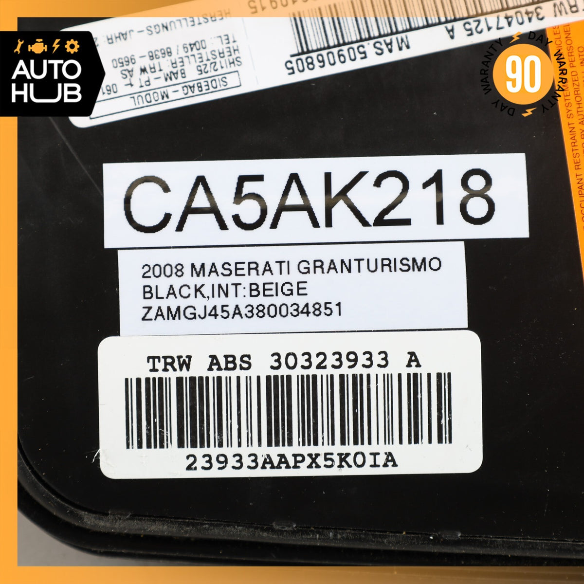 08-14 Maserati GranTurismo M145 Front Left Driver Side Seat Airbag SRS OEM - photo 10