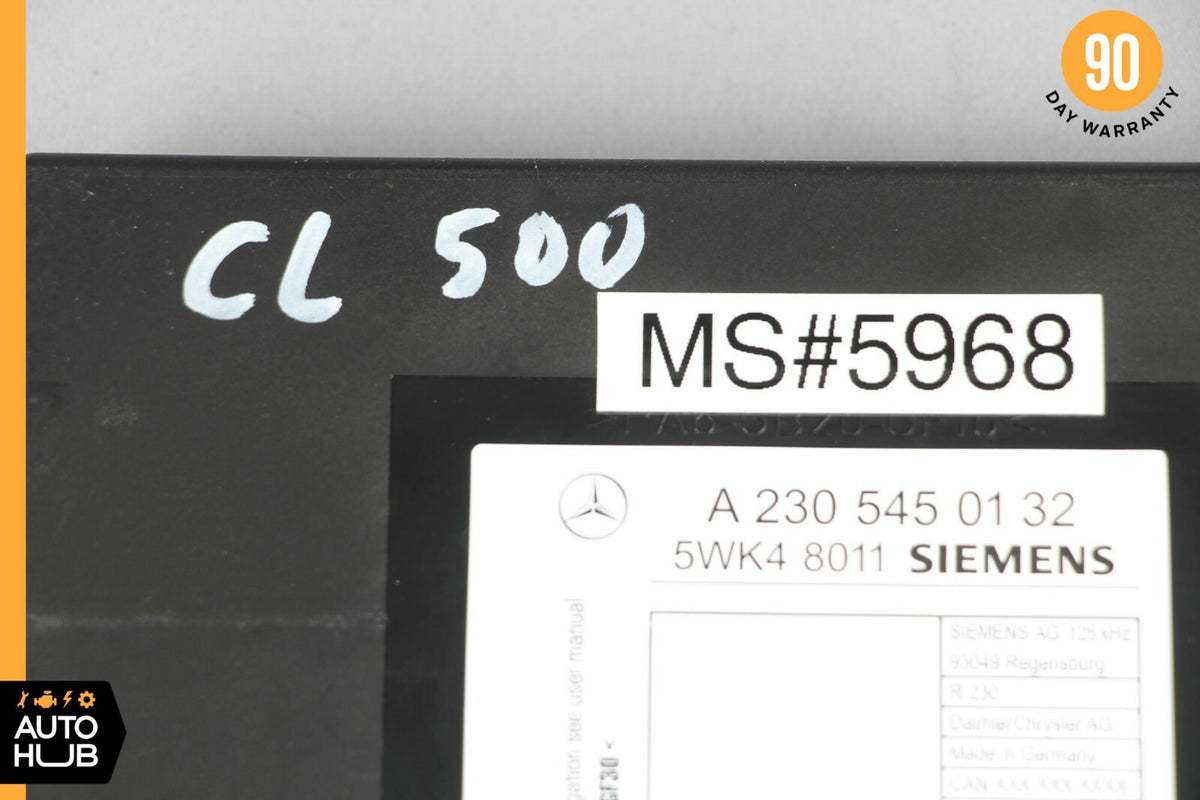 00-03 Mercedes R230 SL500 SL55 AMG Keyless Go Entry Control Module 2305450132 - photo 8