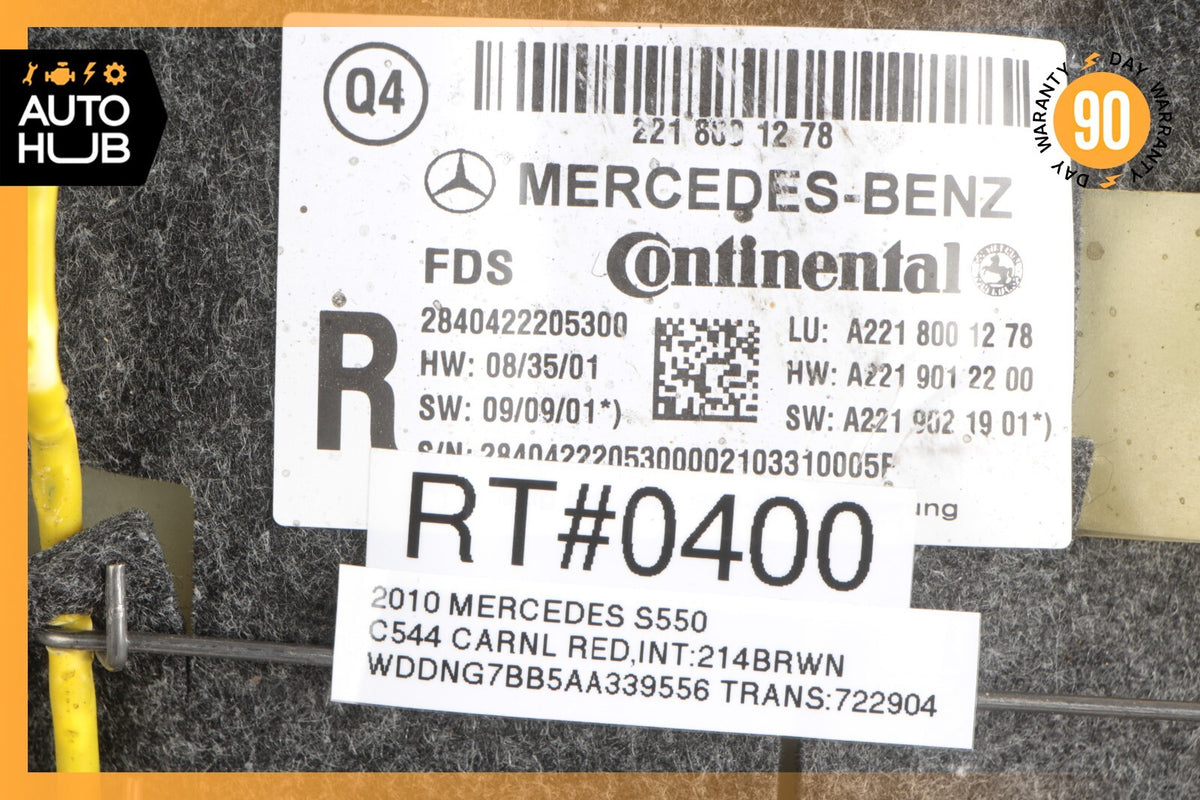 10-13 Mercedes W221 S550 S400 Front Right Top Upper Seat Bladder Bolster OEM - photo 12