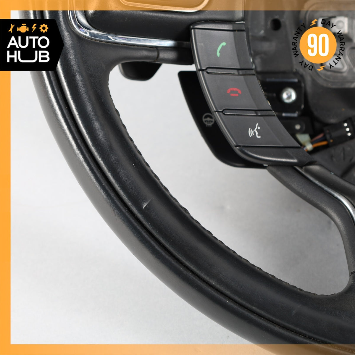 10-19 Jaguar X351 XJ XJL XJR Steering Wheel w/ Paddle Shifters Black OEM - photo 10