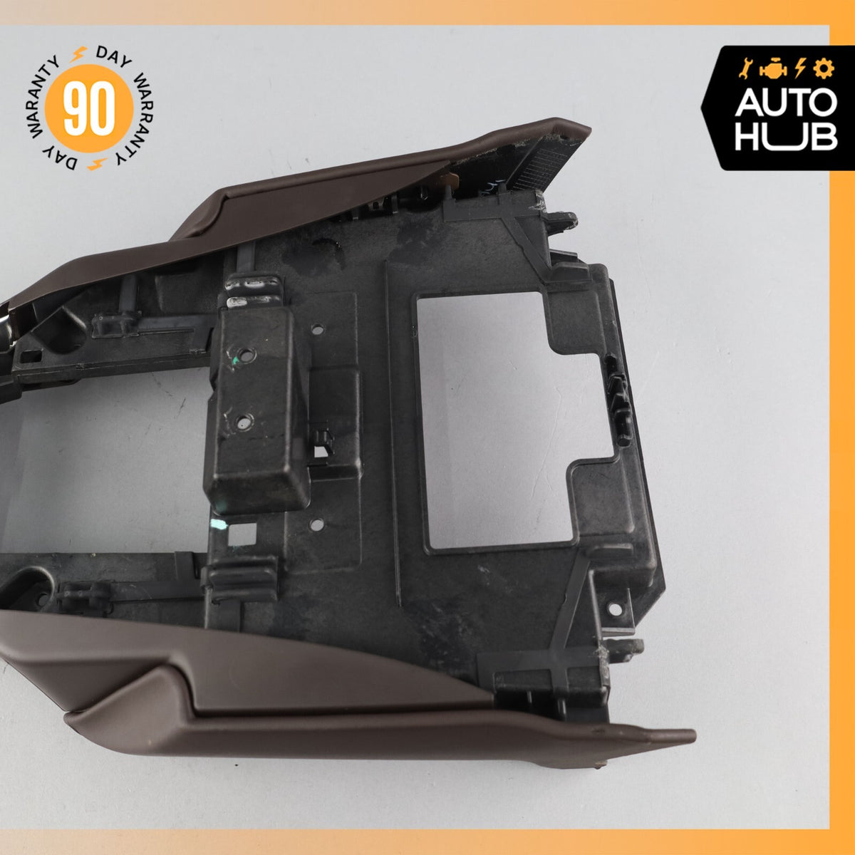 11-18 Porsche Cayenne Hybrid S Center Console A/C Bezel Trim Leather Brown OEM - photo 11