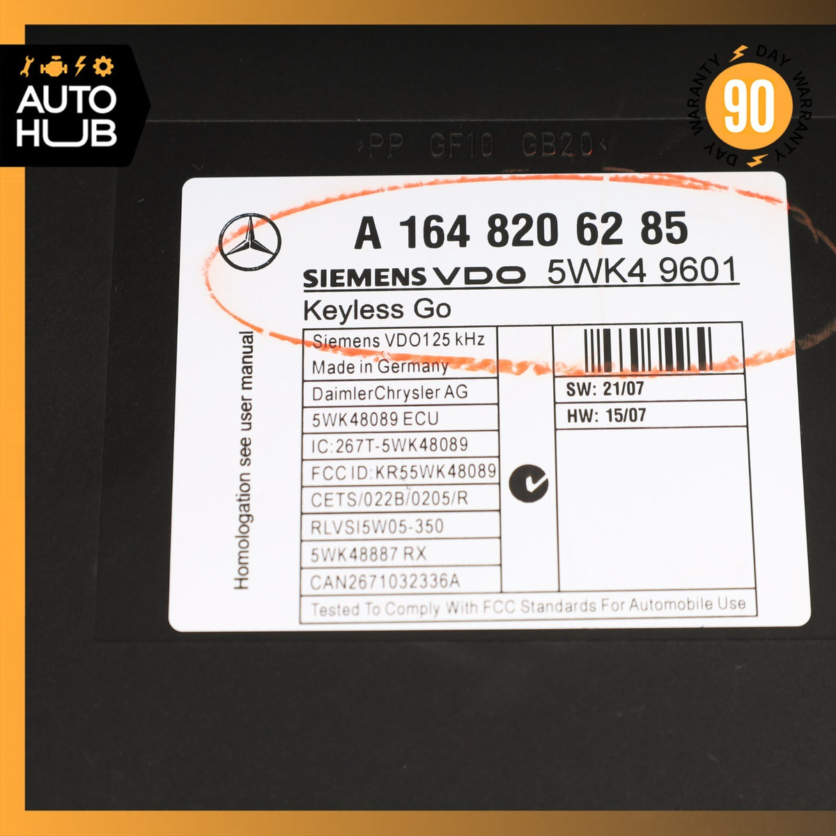 06-12 Mercedes W164 ML550 GL450 ML63 Keyless Go Control Module 1648206285 OEM - photo 4
