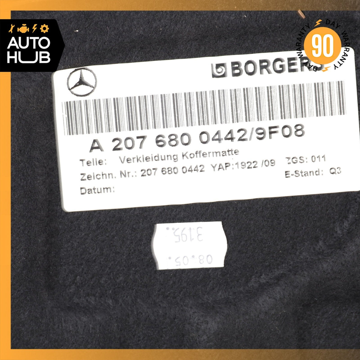 Mercedes W207 E350 E550 Trunk Compartment Floor Lining Trim Black OEM 57k - photo 17