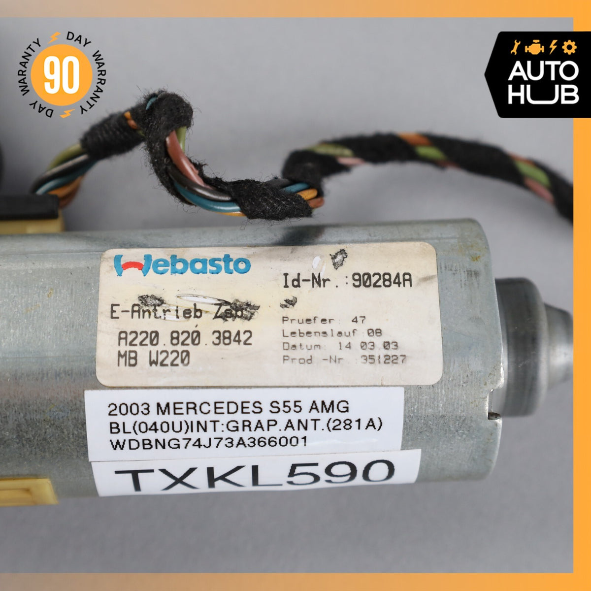 00-06 Mercedes W220 S55 AMG S500 CL500 Sunroof Sun Roof Motor 2208203842 OEM - photo 10