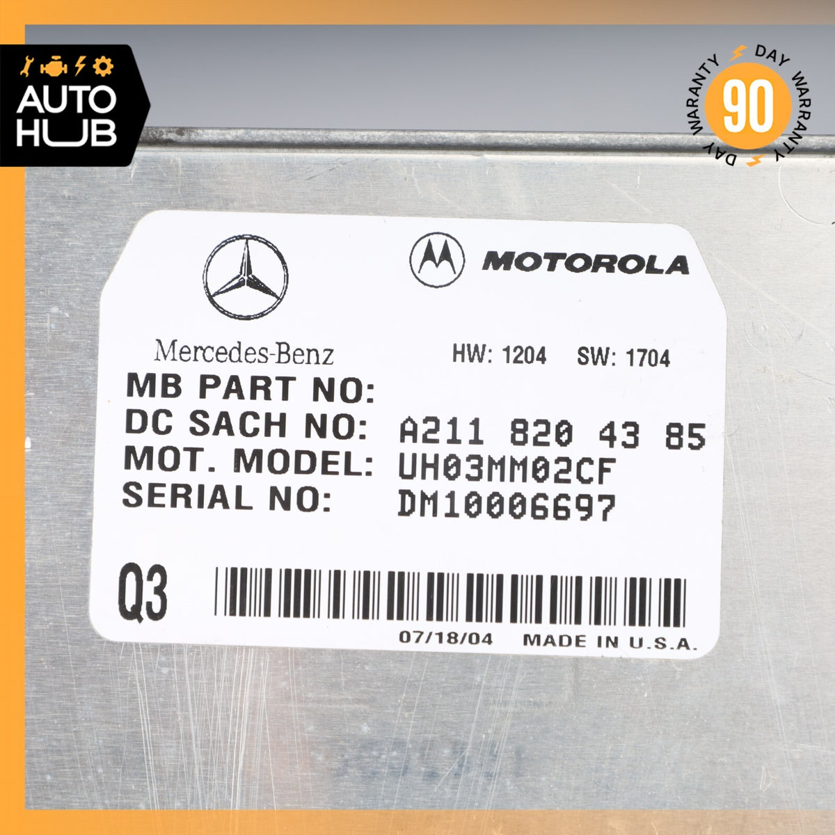 03-11 Mercedes W211 E55 AMG SL500 Motorola Bluetooth Communication Module OEM - photo 7