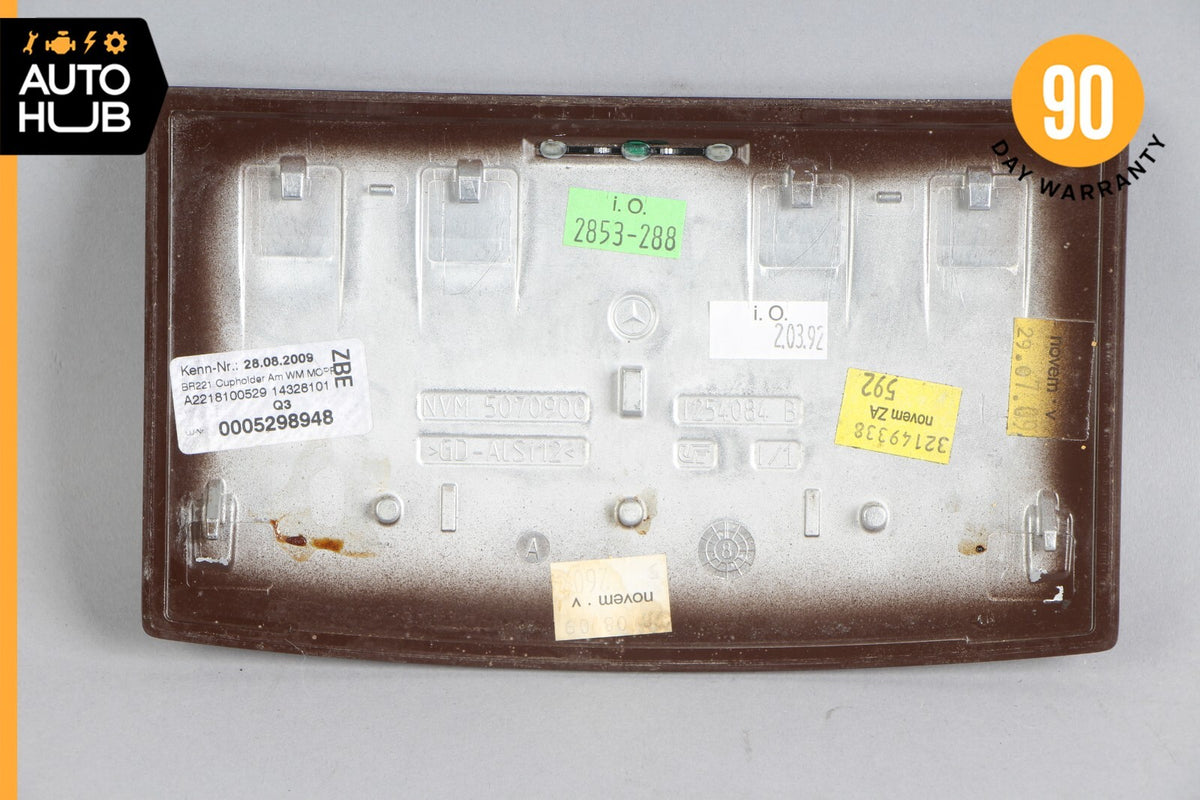 10-13 Mercedes W221 S400 S550 Center Console Cup Holder Cover Trim Wood OEM - photo 6