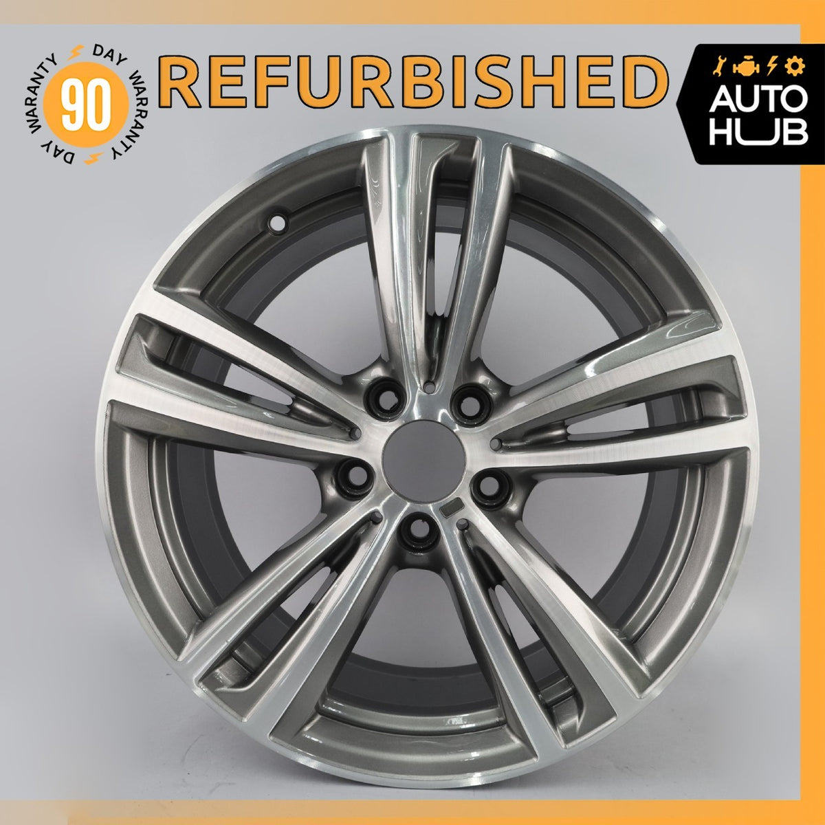 BMW F30 335i 340i 430i 8.5 x 19 19" Style 442 Rear Wheel Rim Polished Gray OEM - photo 1