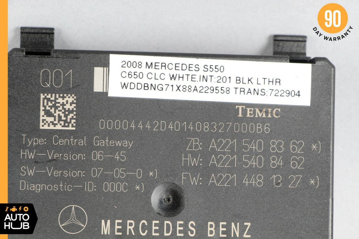 07-10 Mercedes W216 CL550 CL63 AMG Central Gateway Control Module 2215408362 OEM - photo 6