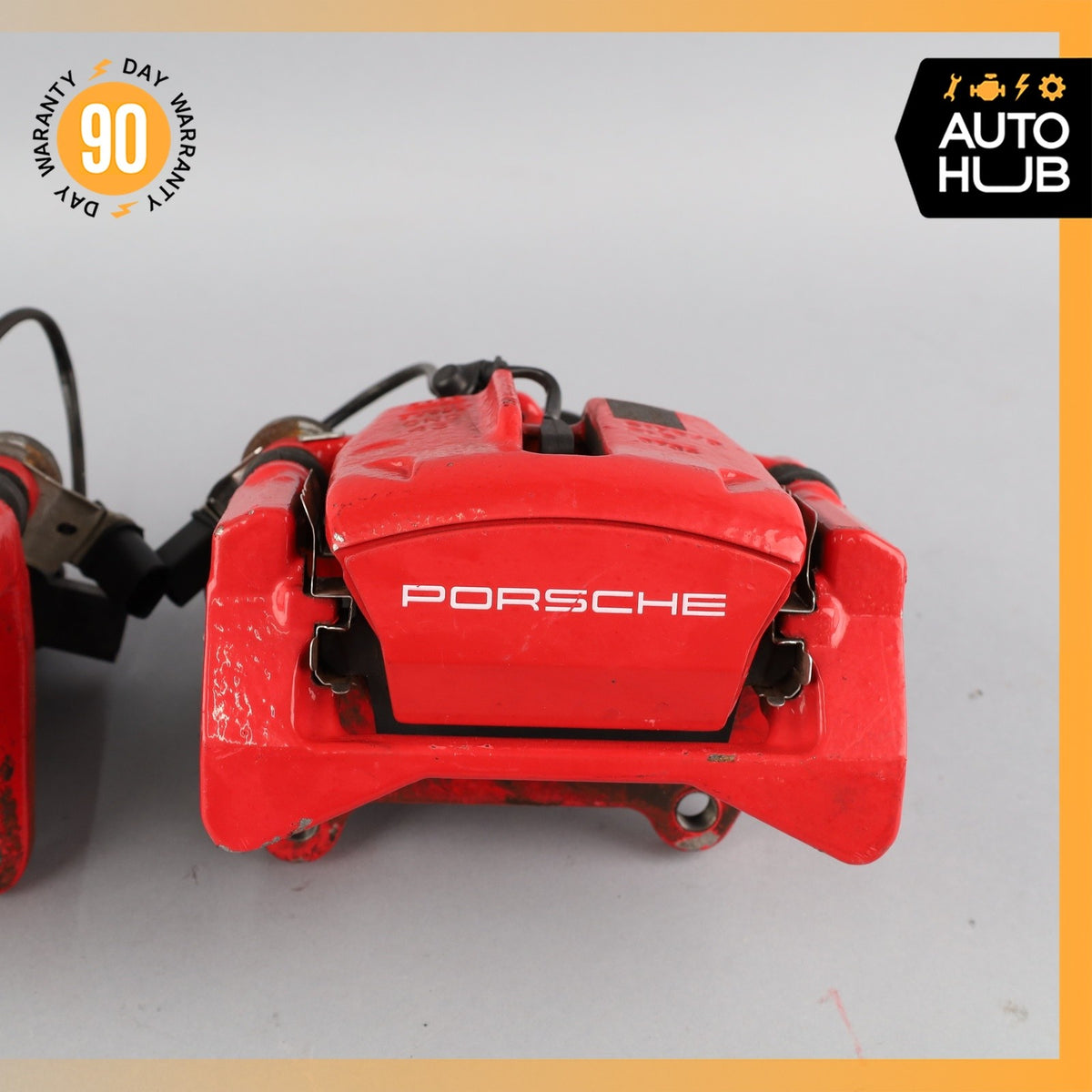 15-25 Porsche Macan 95B Rear Brake Calipers Left & Right Set w/ Actuator Red OEM - photo 4