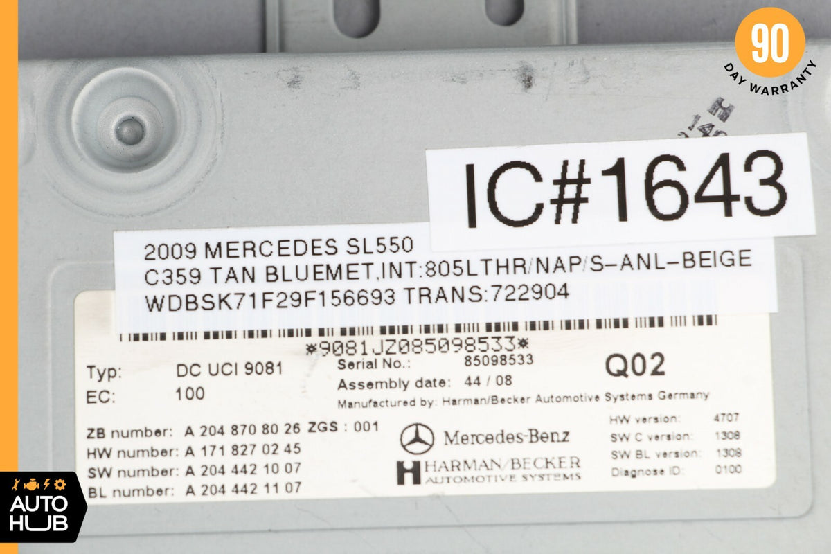 03-09 Mercedes R230 SL550 E320 Communication Interface Module 2048708026 OEM - photo 9