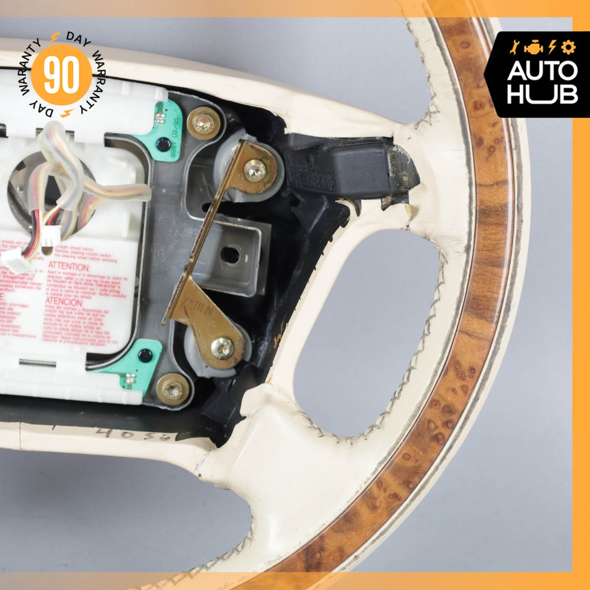 99-02 Rolls Royce Silver Seraph Steering Wheel Beige Wood PH32688PA OEM - photo 5