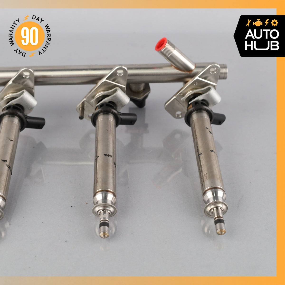 15-23 Mercedes W205 C63 AMG Right Side Fuel Rail Line w/ Injectors OEM 39k - photo 5