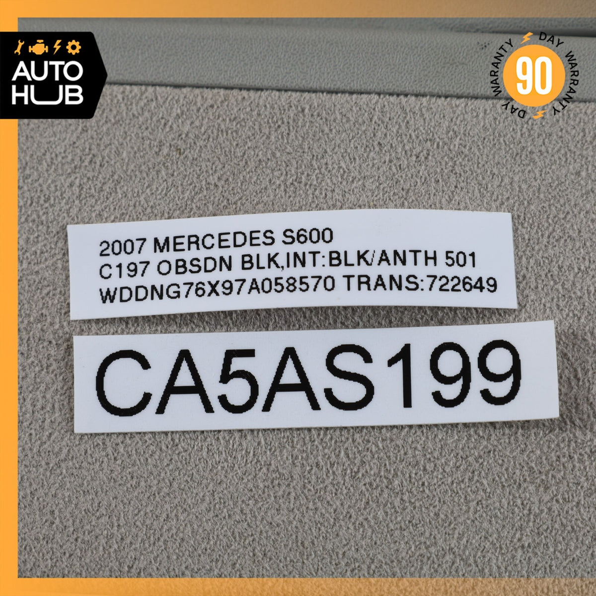 Mercedes W221 S600 CL550 Right Side Sun Visor Shade Sunvisor Gray Suede OEM - photo 18