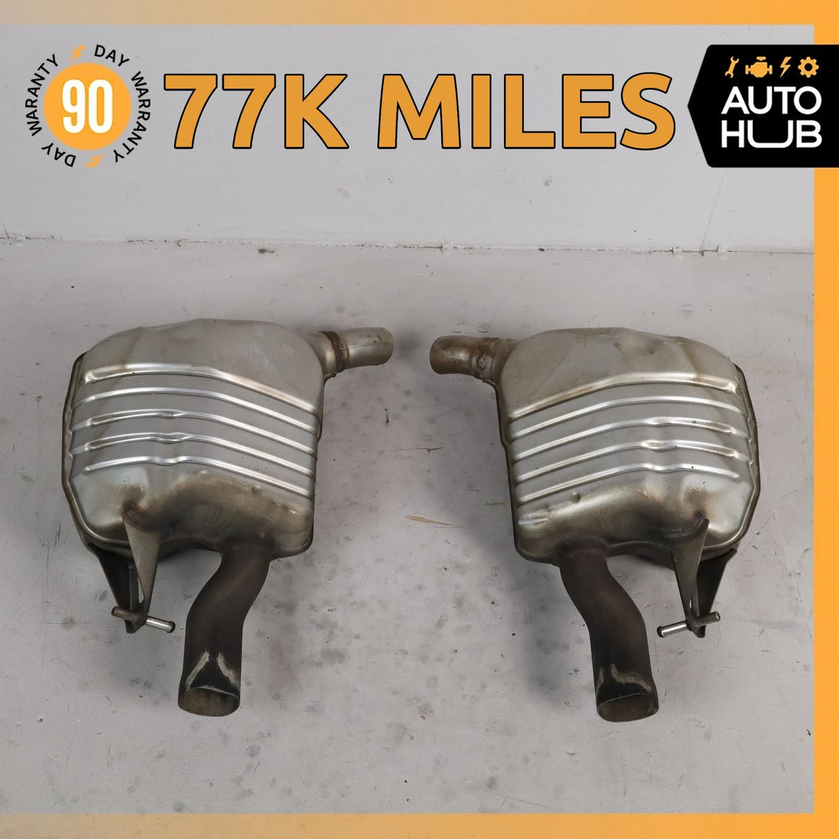 17-18 Mercedes W213 E43 AMG Left & Right Side Exhaust Muffler Mufflers OEM 77k - photo 1