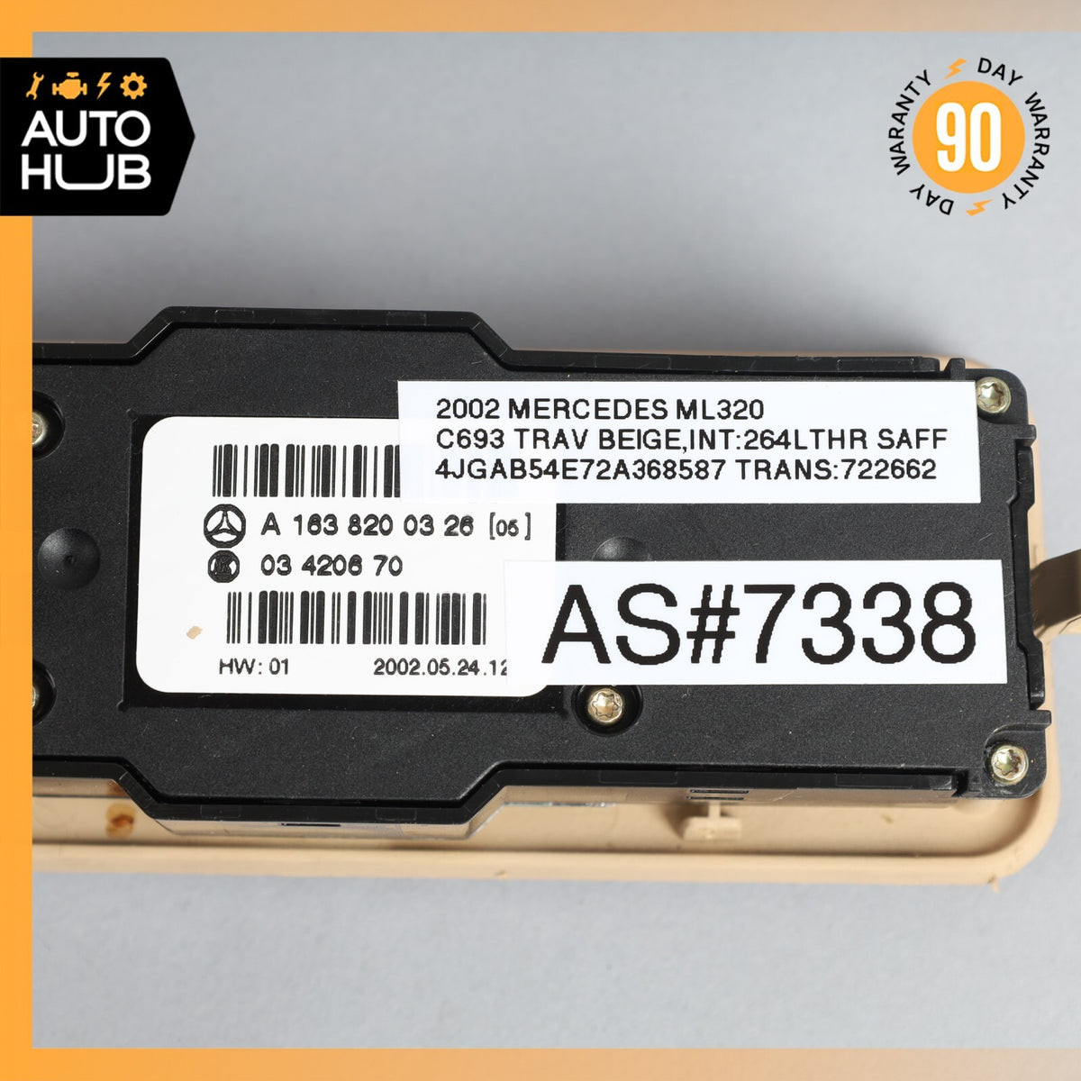 02-05 Mercedes W163 ML320 ML500 Rear Window Switch w/Climate 1638200326 OEM - photo 12