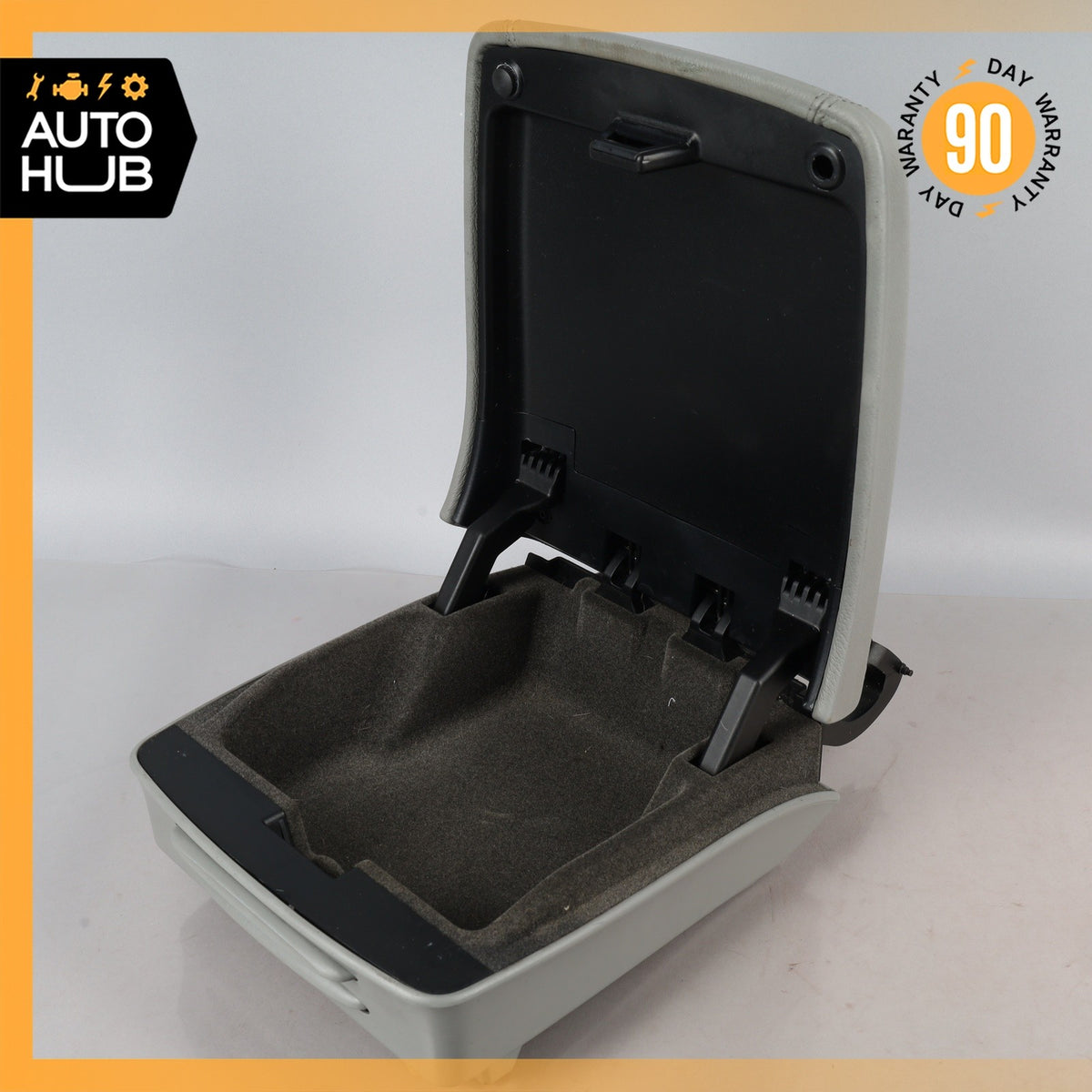 03-10 Porsche Cayenne 955 Front Center Console Armrest Arm Rest Leather Gray OEM - photo 3