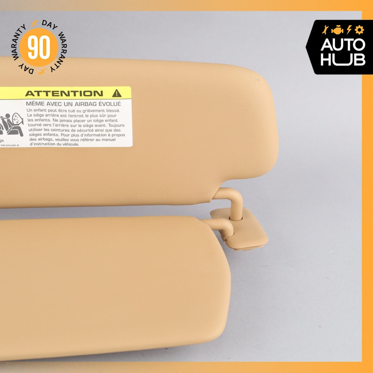 11-14 Porsche Cayenne 958 Sun Visor Sunvisor Front Right Side Beige OEM - photo 3