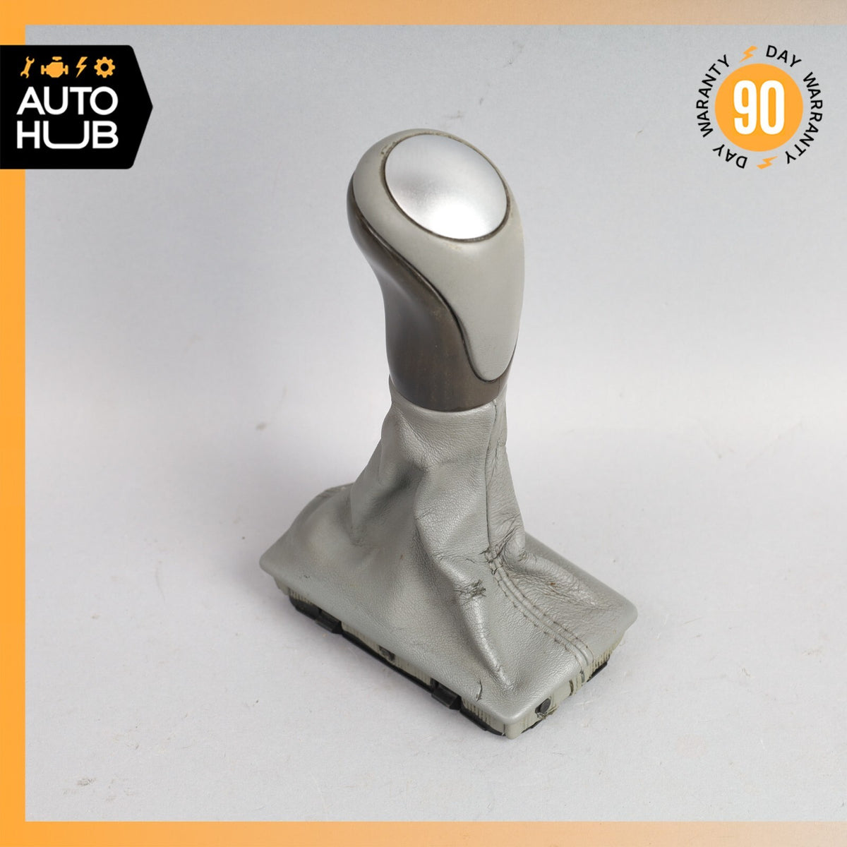03-04 Mercedes R230 SL500 SL55 AMG Shifter Shift Knob Boot Cover Gray Wood OEM - photo 1