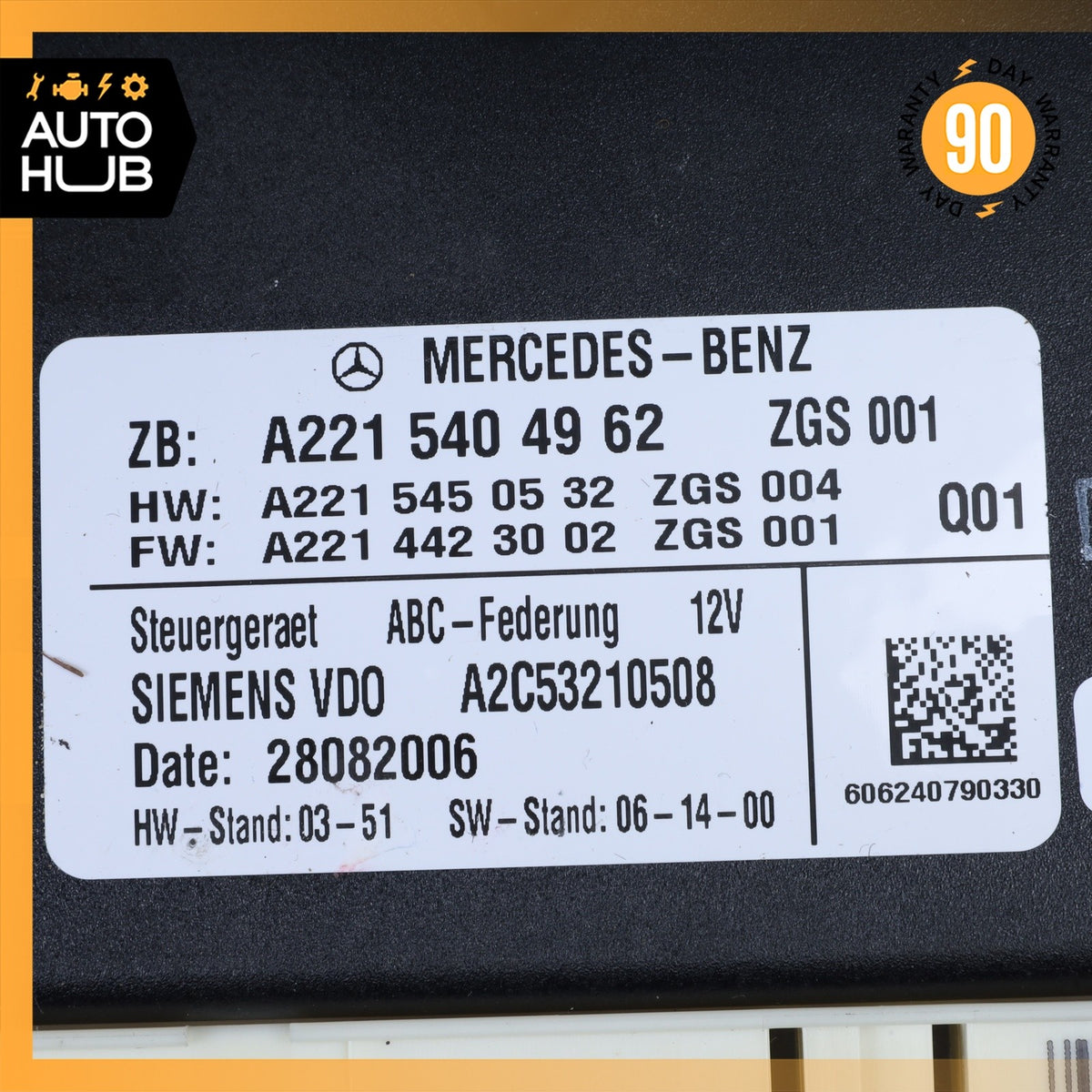 07-14 Mercedes W221 S600 CL550 Active Body Control ABC Suspension Module Control - photo 6