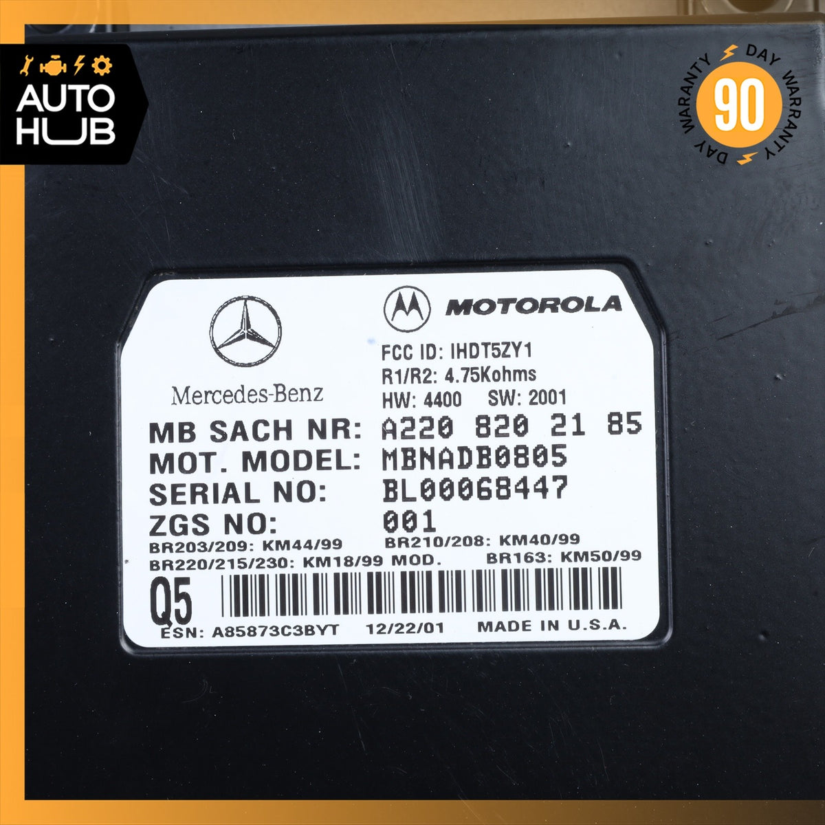 00-06 Mercedes R230 SL500 CL500 Voice Command Control Module 2208202185 OEM - photo 2