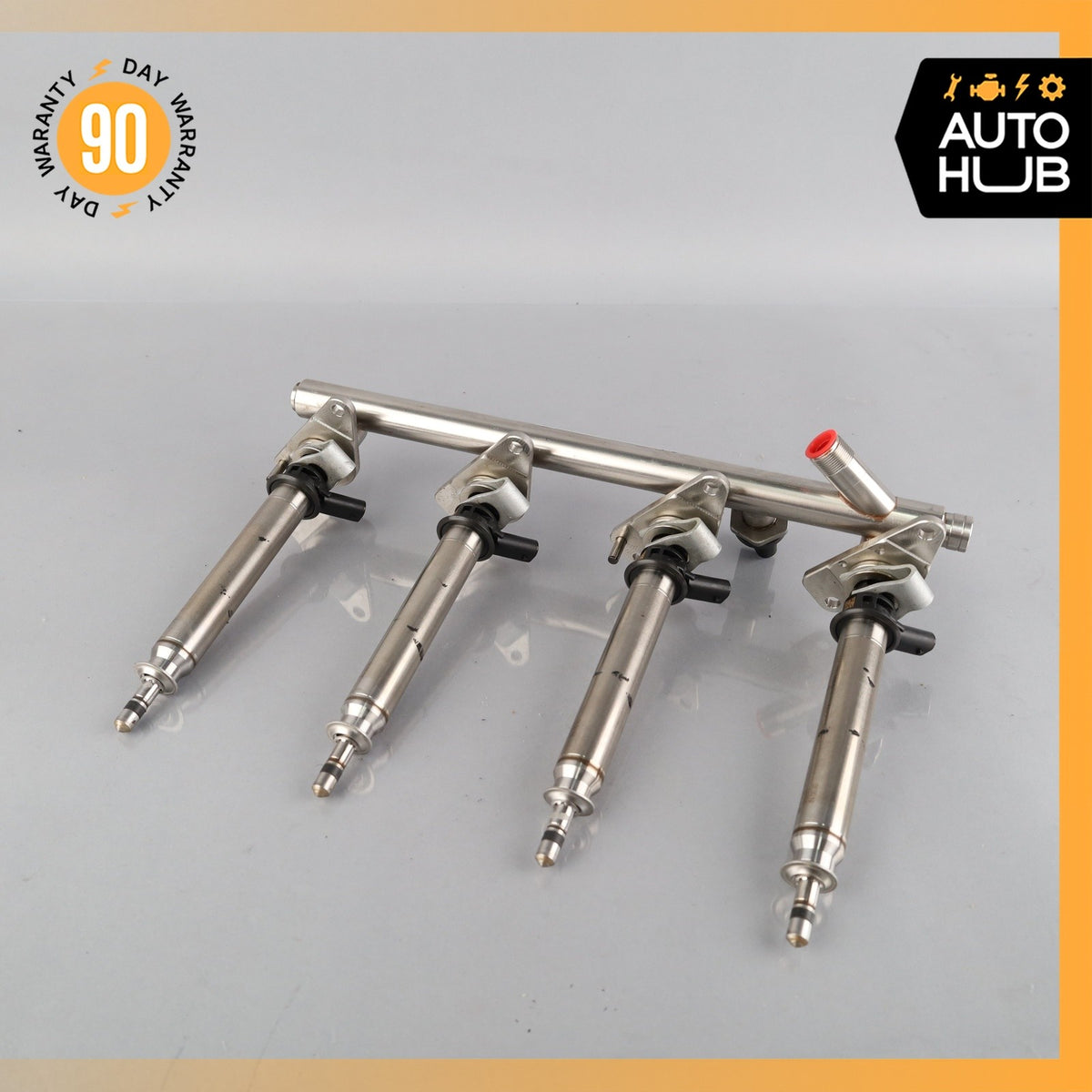 15-23 Mercedes W205 C63 AMG Right Side Fuel Rail Line w/ Injectors OEM 39k - photo 2