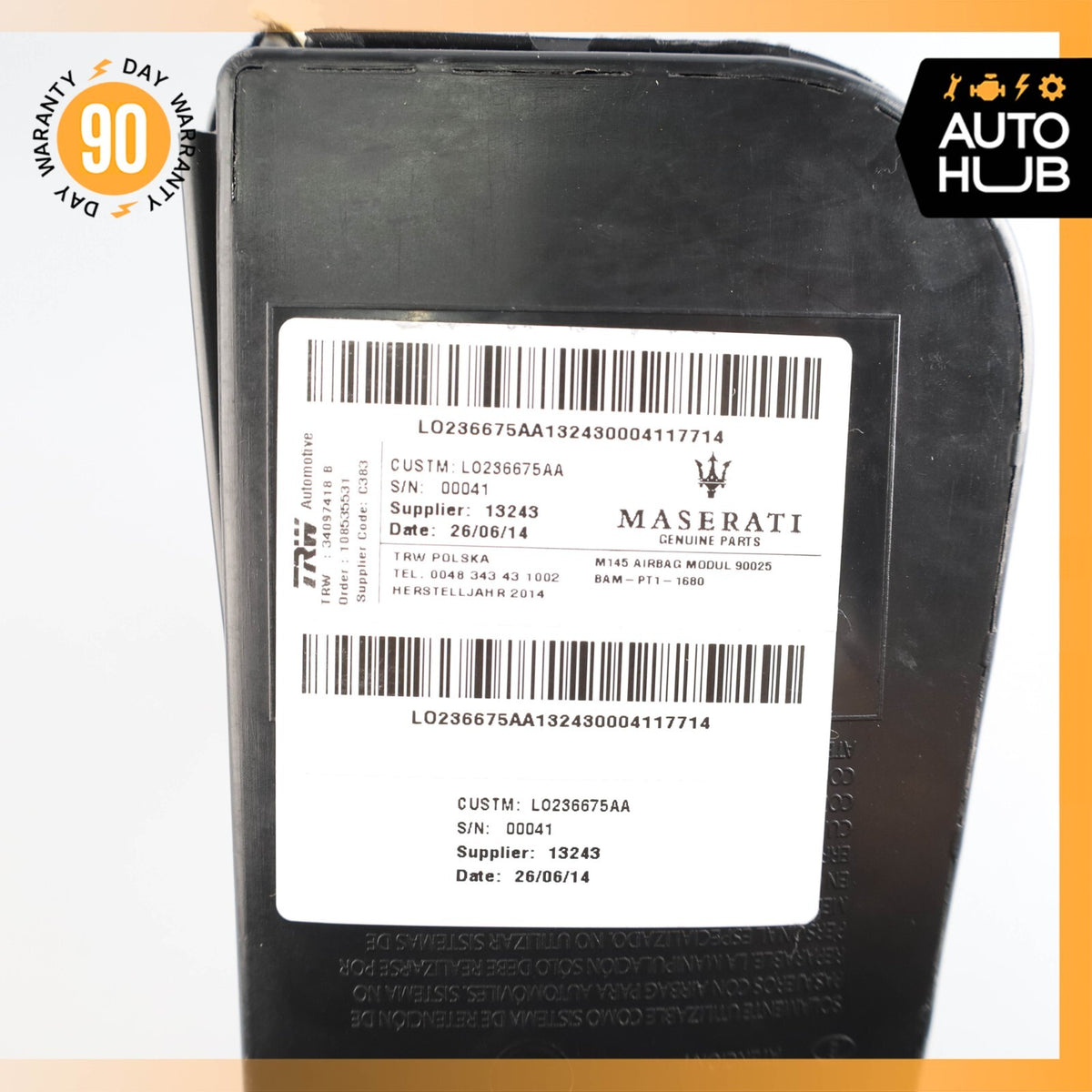 13-19 Maserati GranCabrio GranTurismo M145 Convertible Left Seat Airbag SRS OEM - photo 12