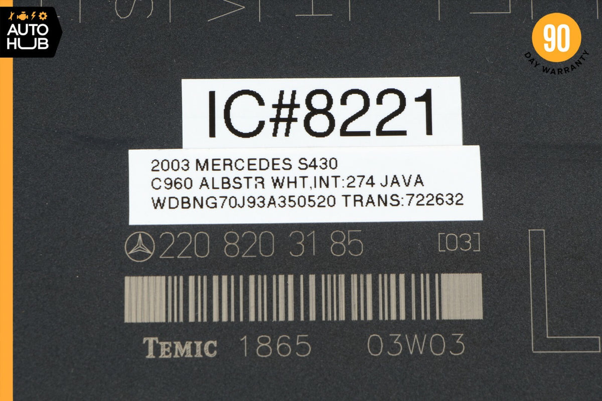 03-06 Mercedes W220 S430 S600 S500 Seat Control Module Front Left 2208203185 OEM - photo 8