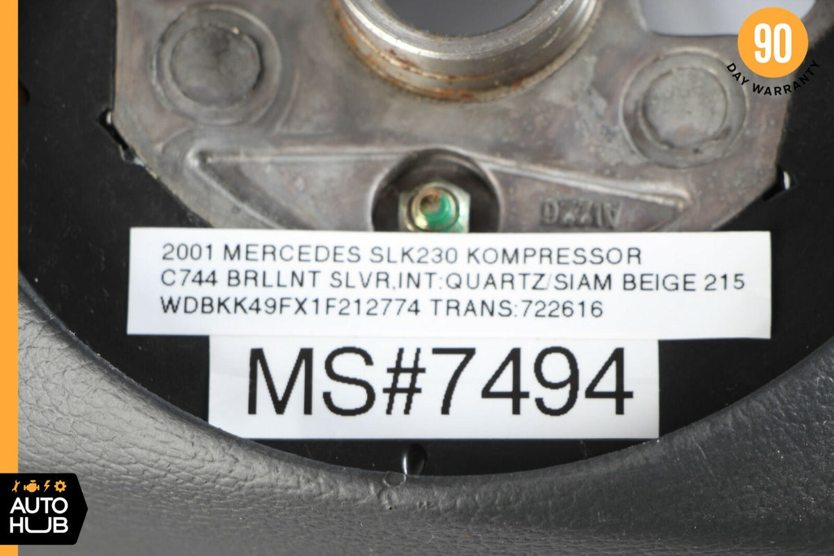 01-04 Mercedes R170 SLK230 SLK320 Driver Steering Wheel Black Beige Two Tone OEM - photo 12