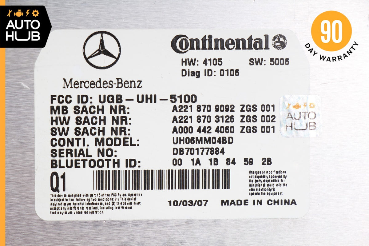 07-10 Mercedes W221 S550 CL550 Bluetooth Communication Module 2218709092 OEM - photo 11