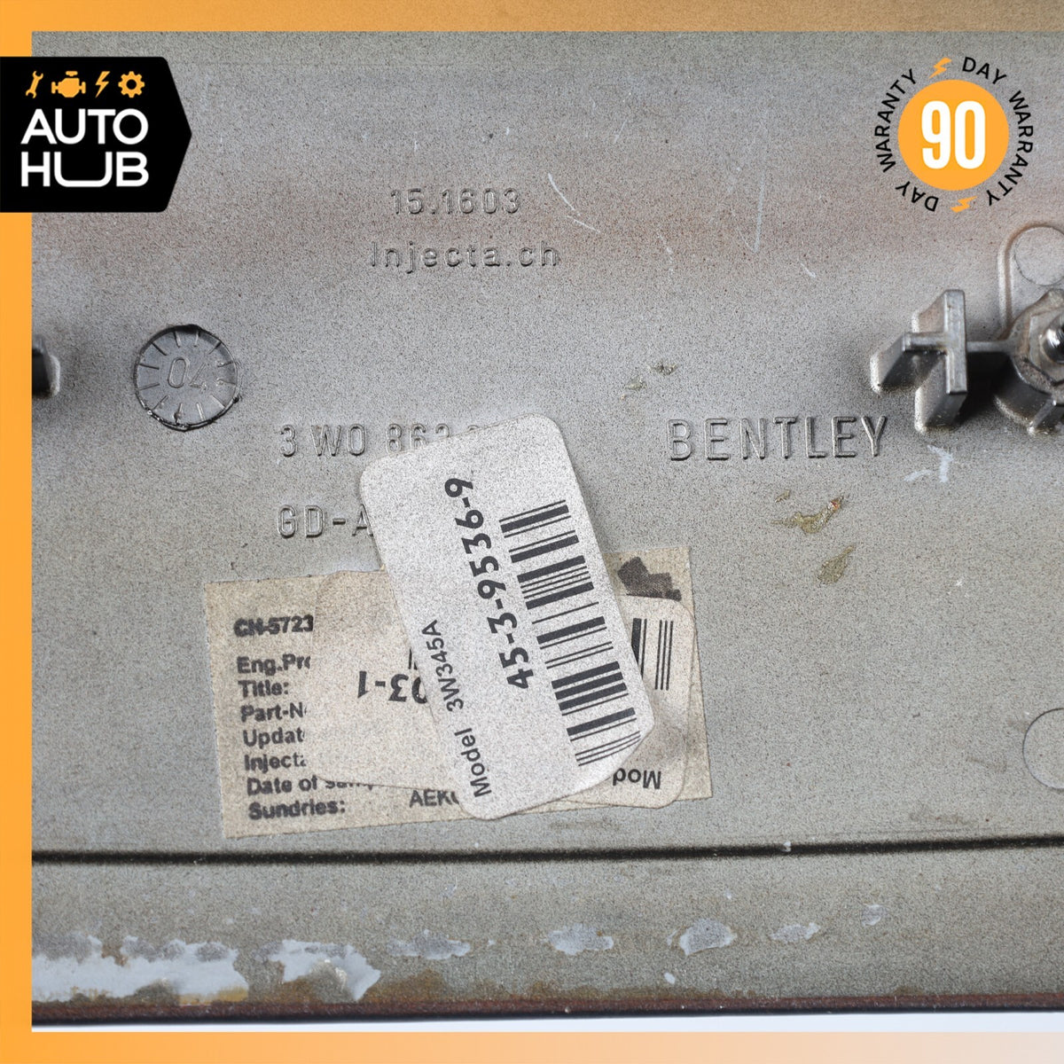 03-10 Bentley Continental GT Coupe Rear Center Console Trim Bezel Black OEM - photo 19