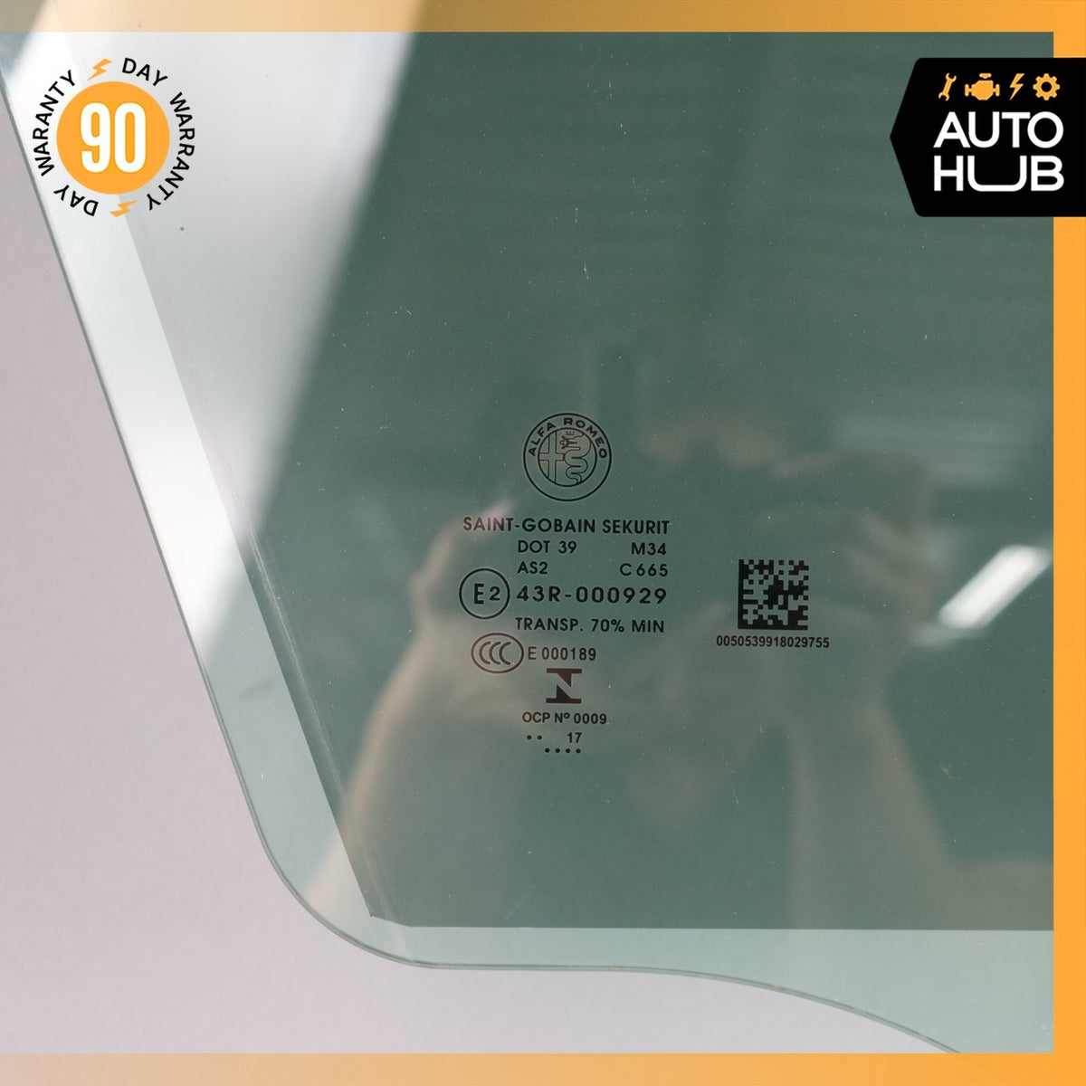17-23 Alfa Romeo 949 Stelvio Front Right Side Door Window Glass 50539918 OEM - photo 4