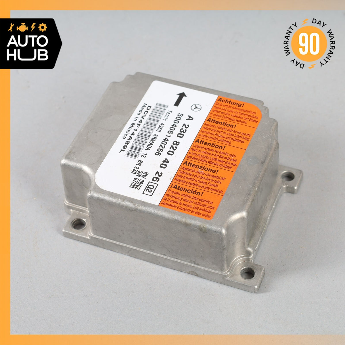 03-06 Mercedes R230 SL500 SL55 Airbag Air Bag Sensor SRS Control Module OEM - photo 2