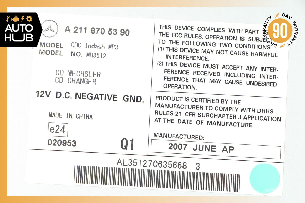 03-13 Mercedes X164 GL550 E550 SLK280 Radio 6 Disk CD Changer Player OEM - photo 11