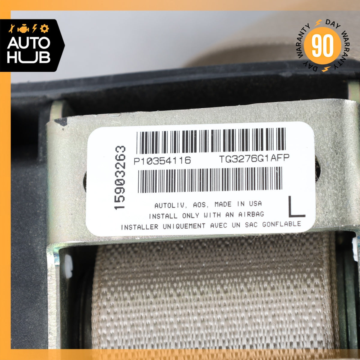 04-05 Cadillac XLR Left Driver Seatbelt Seat Belt Retractor Beige 89023213 OEM - photo 13