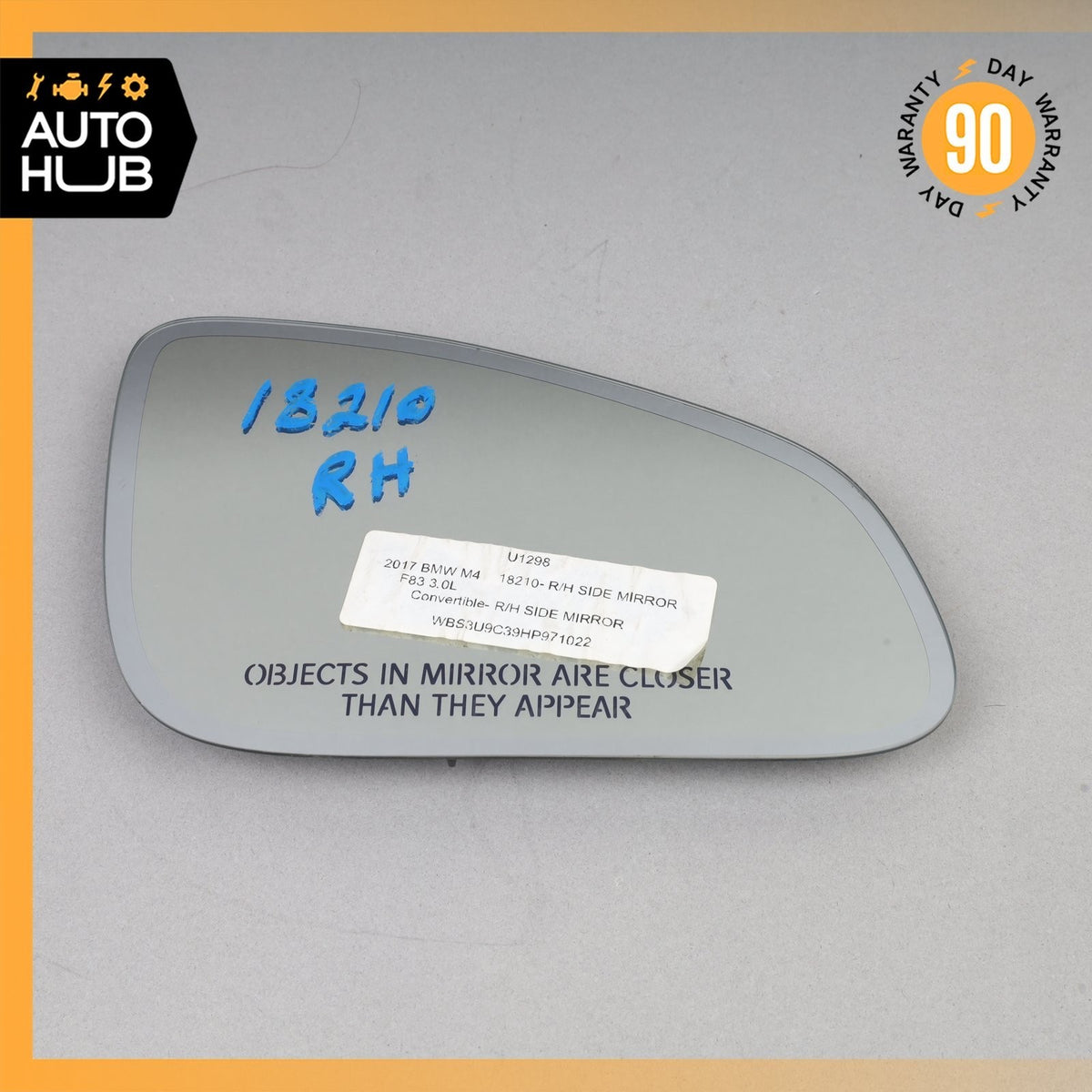 14-18 BMW F83 M4 M3 Right Passenger Side Door Mirror Glass 51168059570 OEM - photo 4