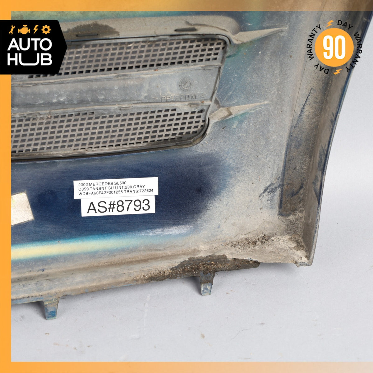 96-02 Mercedes R129 SL500 SL320 Front Left Driver Side Fender Molding Blue OEM - photo 11