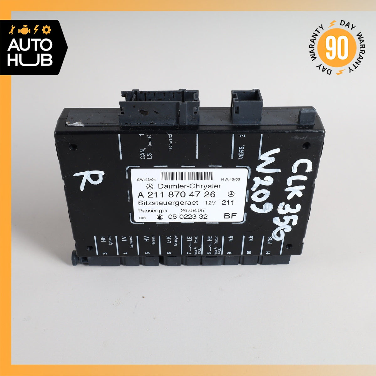 03-09 Mercedes W209 CLK350 E320 CLK500 Right Passenger Seat Control Module OEM - photo 5