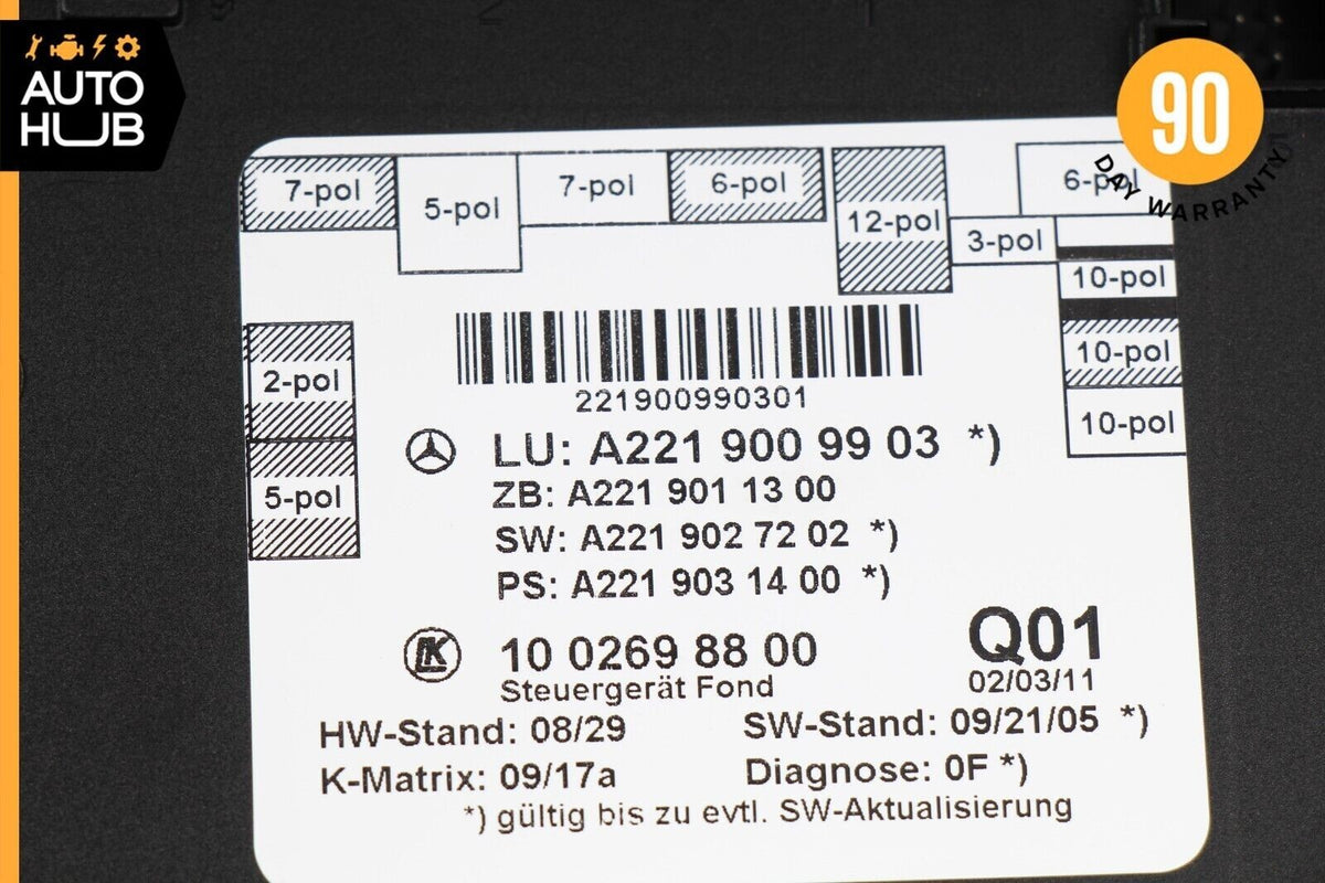 07-13 Mercedes W221 S550 S400 Rear Right or Left Side Door Control Module OEM - photo 11
