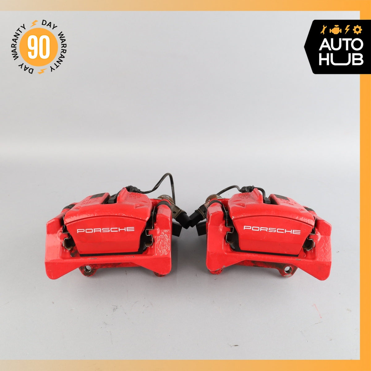 15-25 Porsche Macan 95B Rear Brake Calipers Left & Right Set w/ Actuator Red OEM - photo 2
