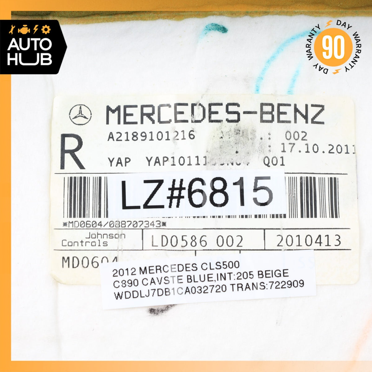 12-14 Mercedes W218 CLS550 Top Upper Seat Cushion Front Right Side Beige OEM - photo 14