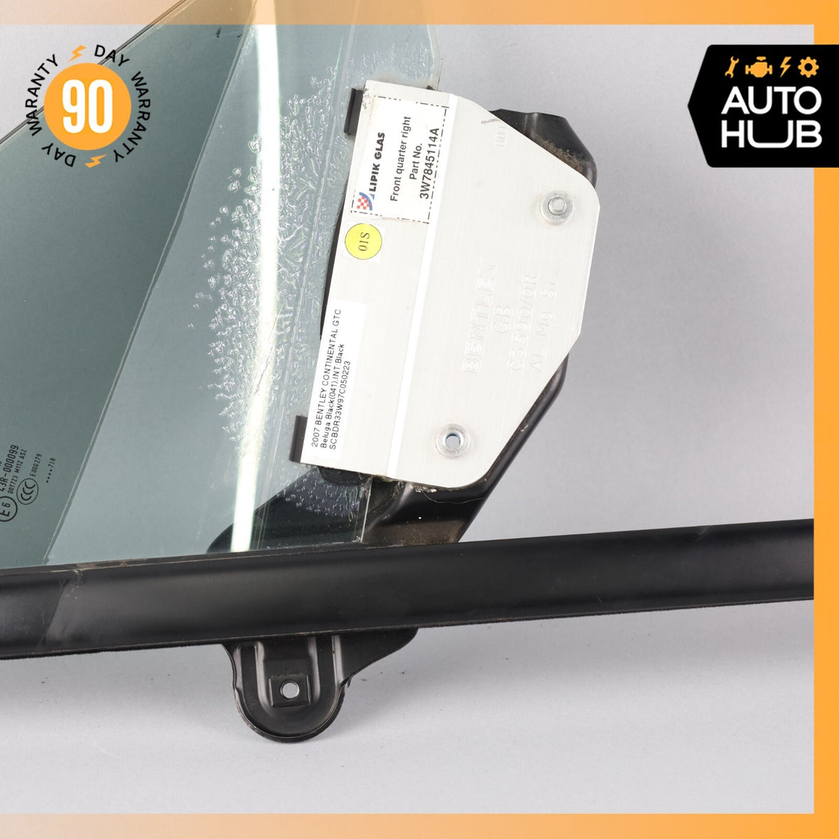 07-11 Bentley Continental GTC Front Right Side Door Vent Window Glass OEM 62k - photo 6
