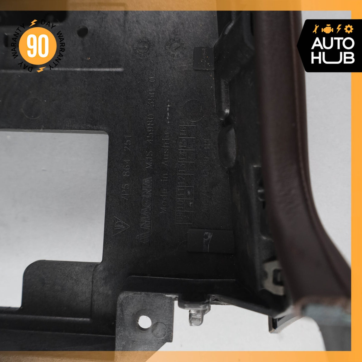 11-18 Porsche Cayenne Hybrid S Center Console A/C Bezel Trim Leather Brown OEM - photo 13
